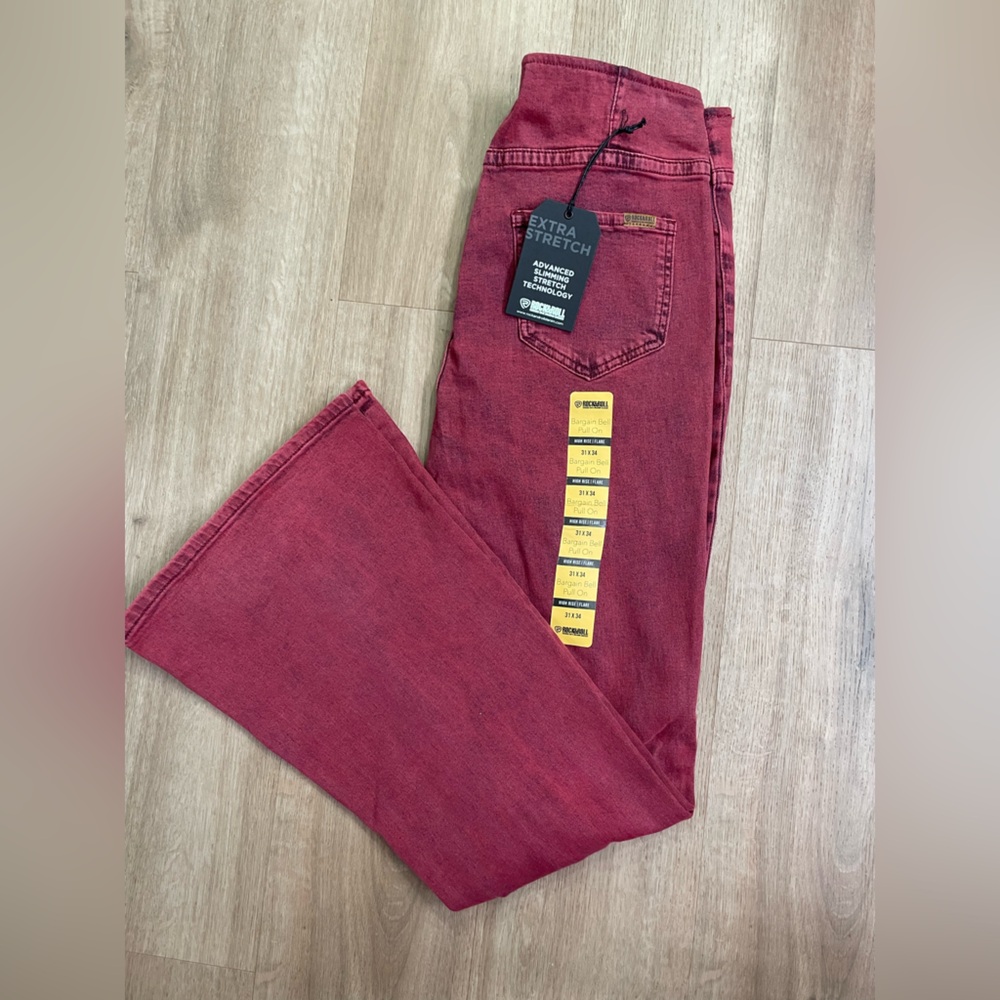 Extra Stretch Women's Red Flare Jeans